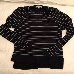 Navy & White Striped Sweater